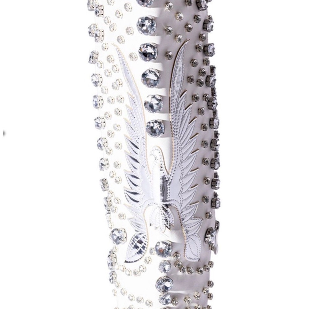 Rhinestone cowboy boot white - Picture 2 of 4